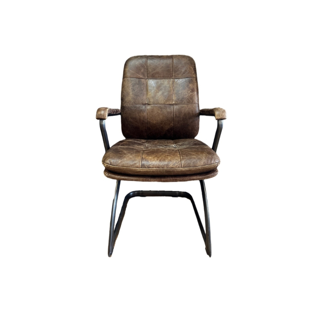 Baker High Back Vintage Leather Chair image 0